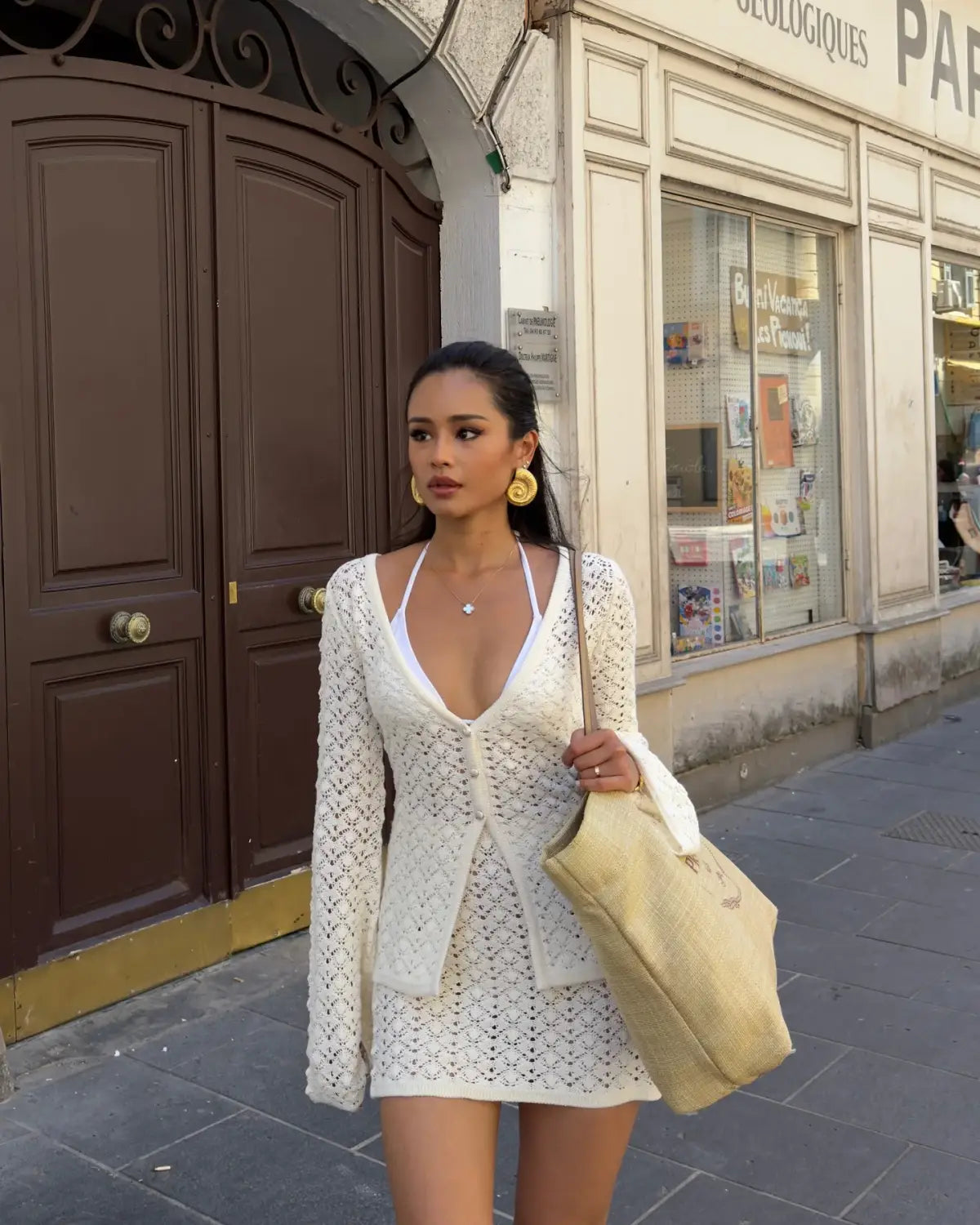 Knit Hollow Out 2 Piece-Set Skirt Sets Women