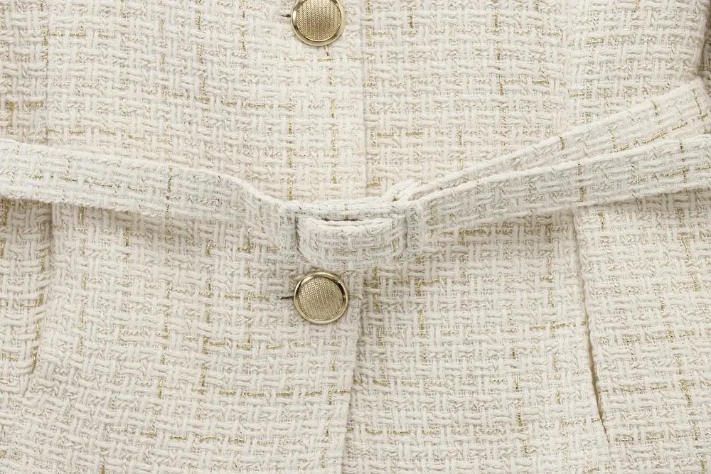 Women Tweed Single Breasted Elegant Jacket