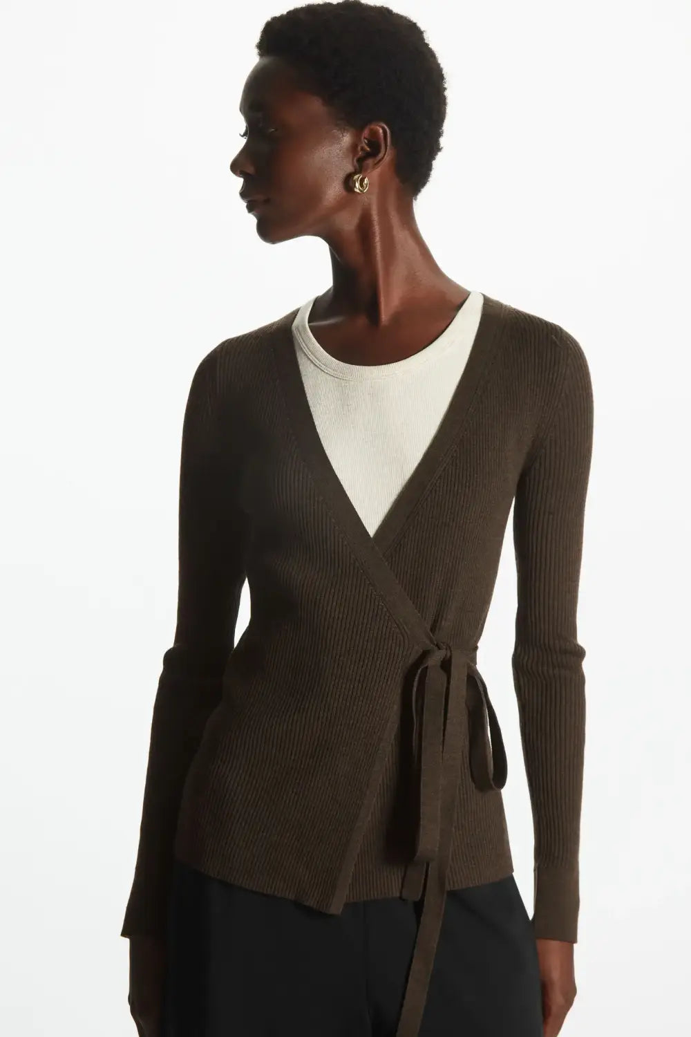 Women’s Casual Wool Blend Tie Wrap Cardigan