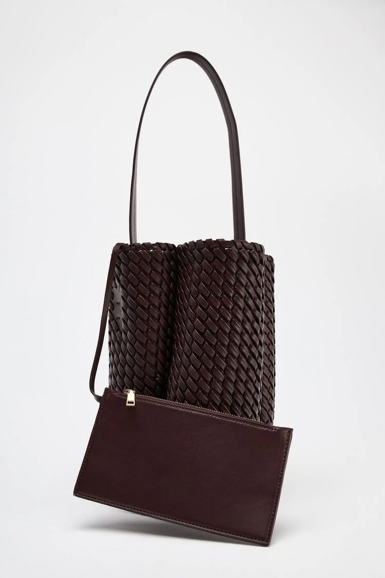 Woven Effect Bucket Bag