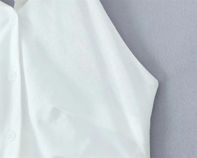 Women Button Up White Sleeveless Maxi Dress