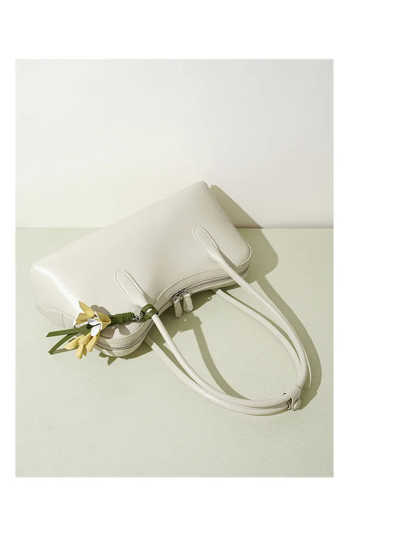 Cowhide Underarm Bag Genuine Leather