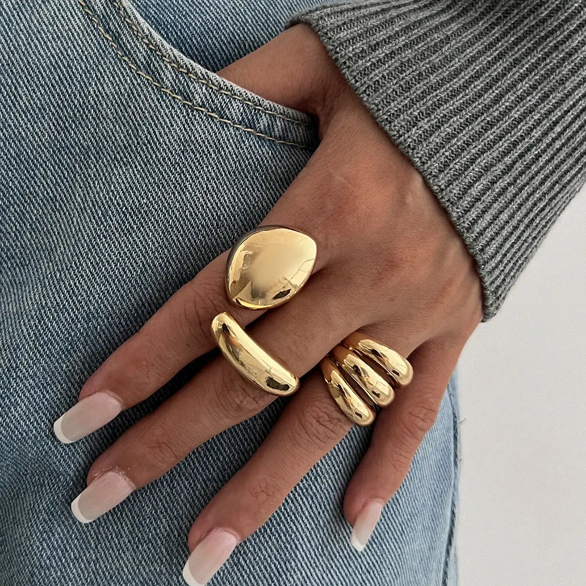 3pcs/set Metal Rings For Women