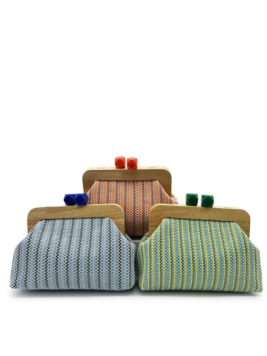 Colorful Striped PP Straw Clucth Bag for Women