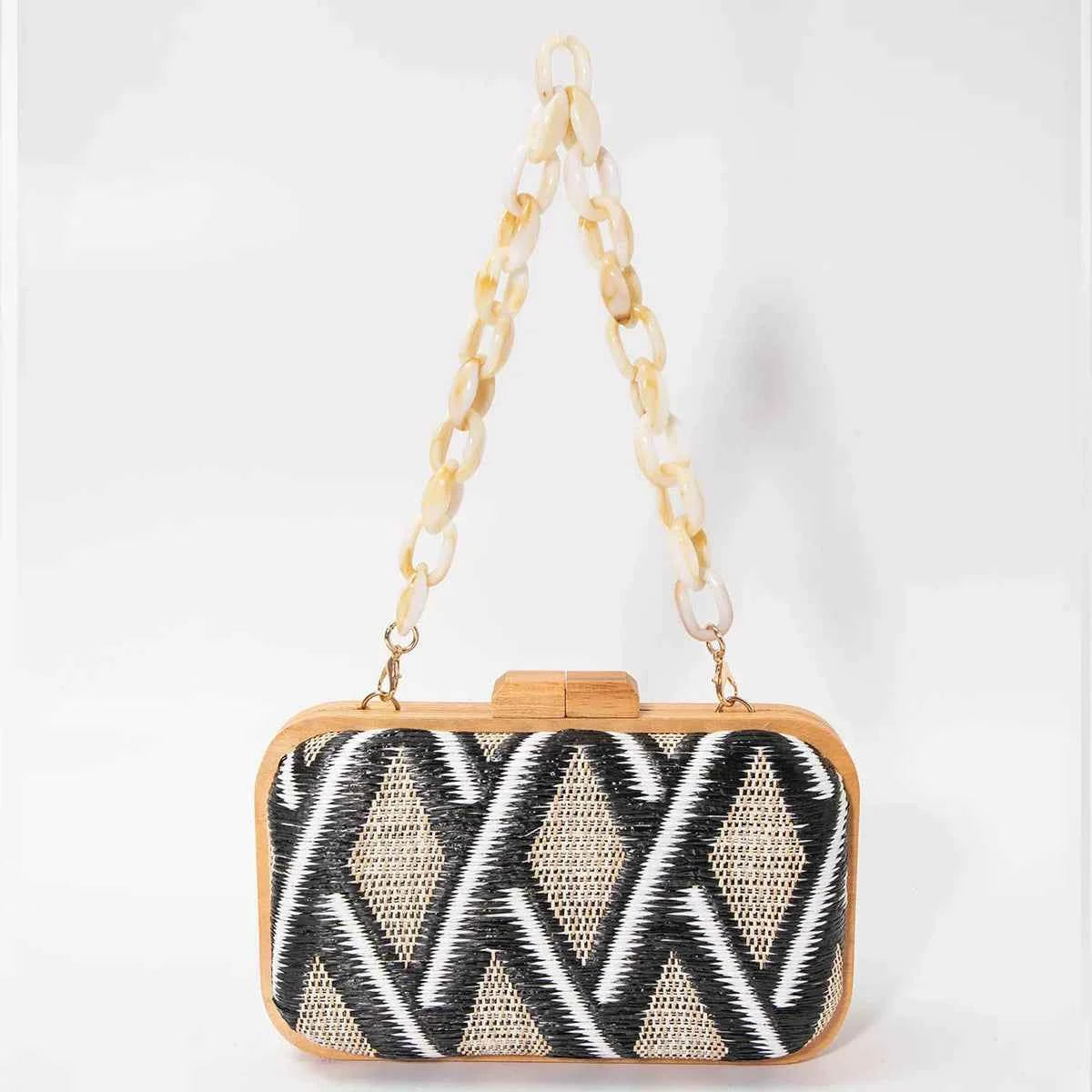 Fashion Wooden Clip Clutch Bag for Women