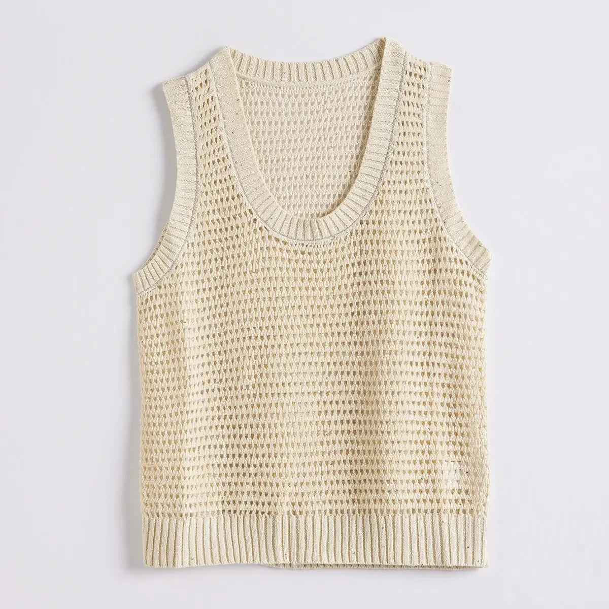 Hollow Linen Knitted Tank Top
