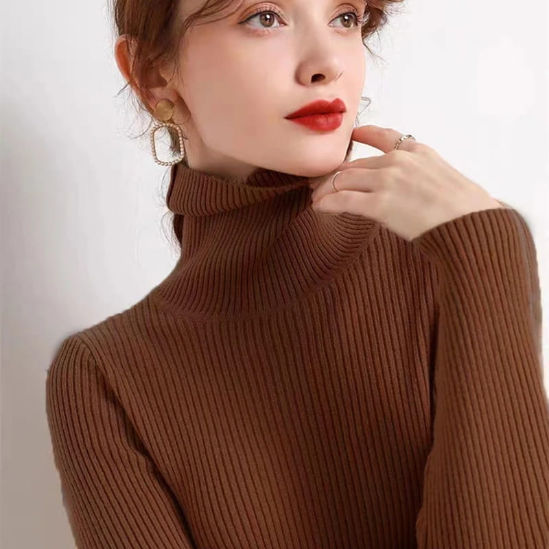 Turtleneck Jumper Woman Knitted Blouse
