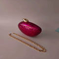 Rose Red Metal Clasp Shoulder Messenger Acrylic Box Clutch