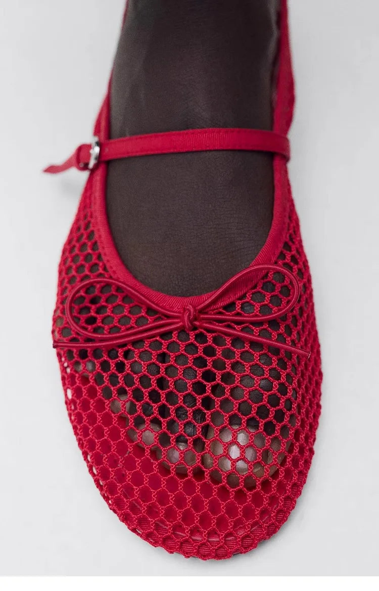 Women Buckle Strap Breathable Summer Flats Shoes