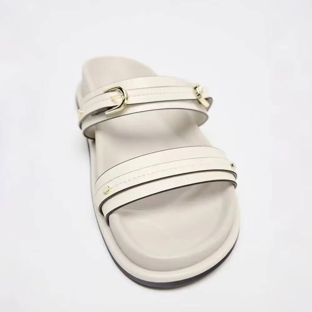 Buckle Flat Sandals For Women