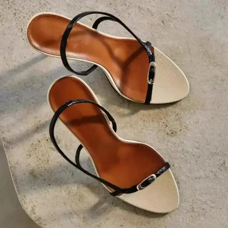 Buckle Open Toe Slip on Back Strap Sandals