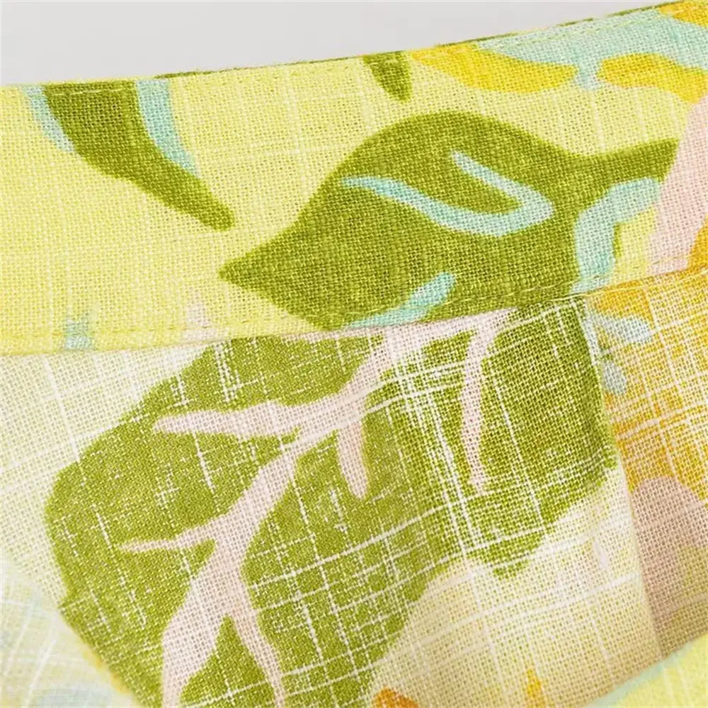 Women’s Strap Fashion Printed Short Top High Waist Long Half Skirt Set