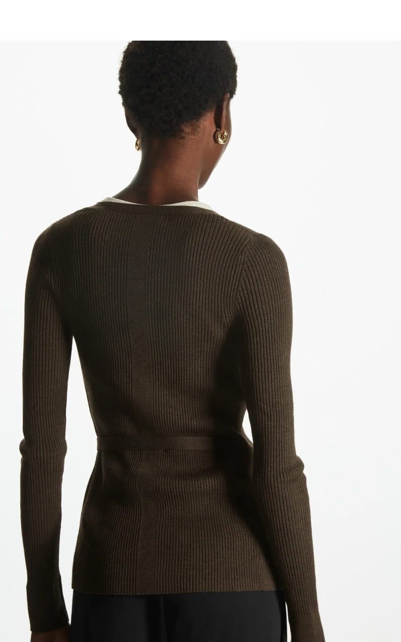 Women’s Casual Wool Blend Tie Wrap Cardigan