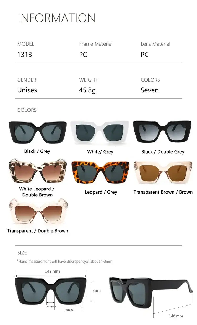 Oversized Square Sunglasses Women