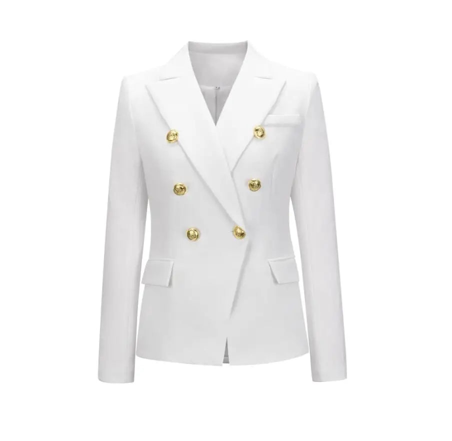 Casual Long Sleeve Turn-down Collar Double Breasted Jacket For Women