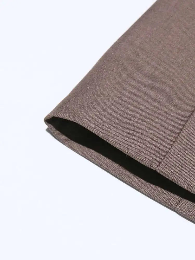 Solid Temperament Jacket Spliced Belt Blazer Women