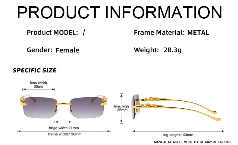 Rimless Square Sunglasses Woman