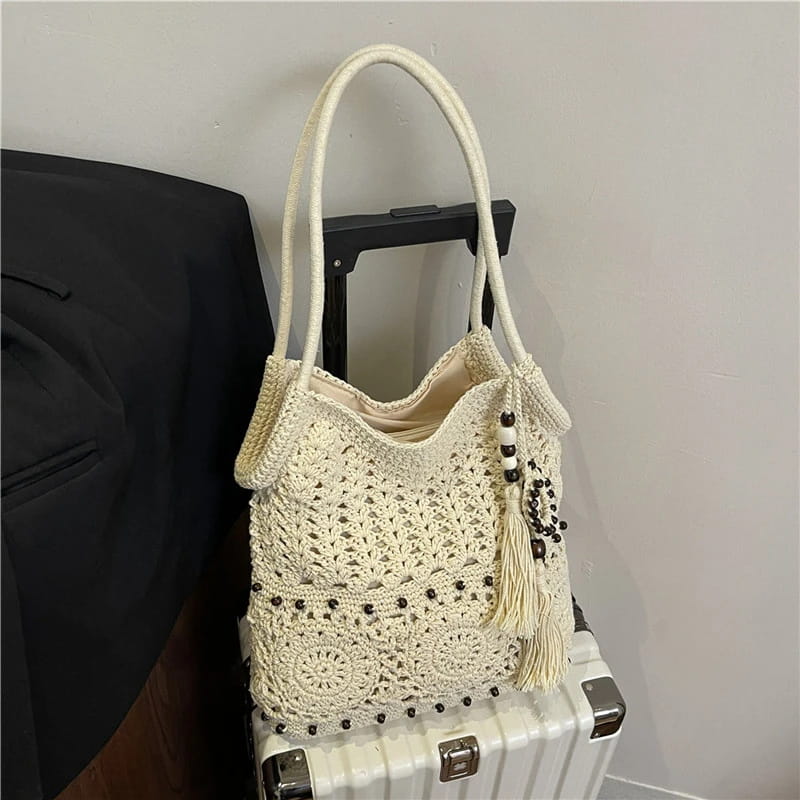 Weave Handbag Large Capacity Shoulder Bag Hollow out Tote
