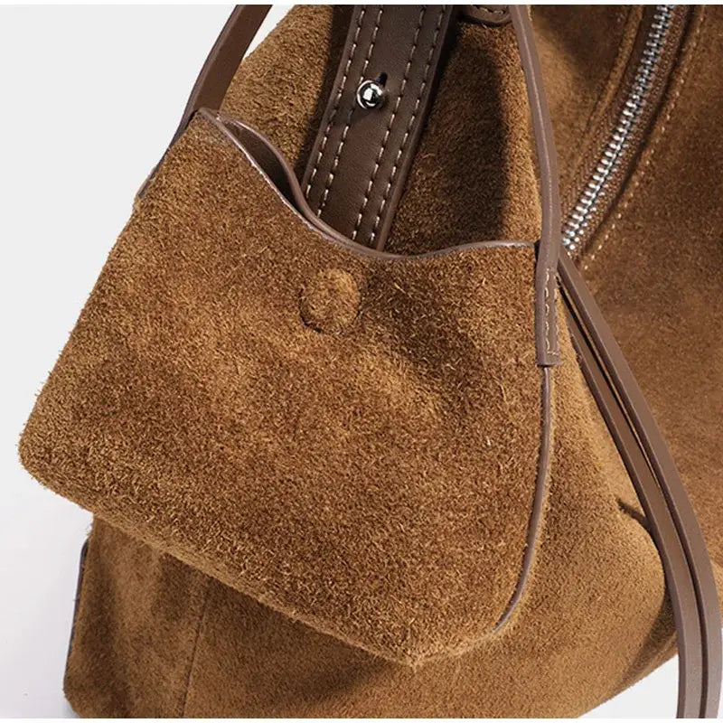 Simple Suede Leather Dumpling Bag
