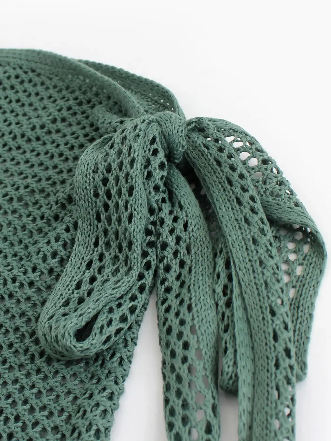 Women’s Knitted Short Skirt with Hollow Straps and Slit Beach Cover Up