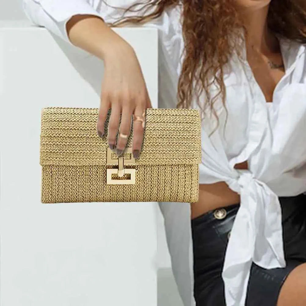 Straw Woven Clutch for Women
