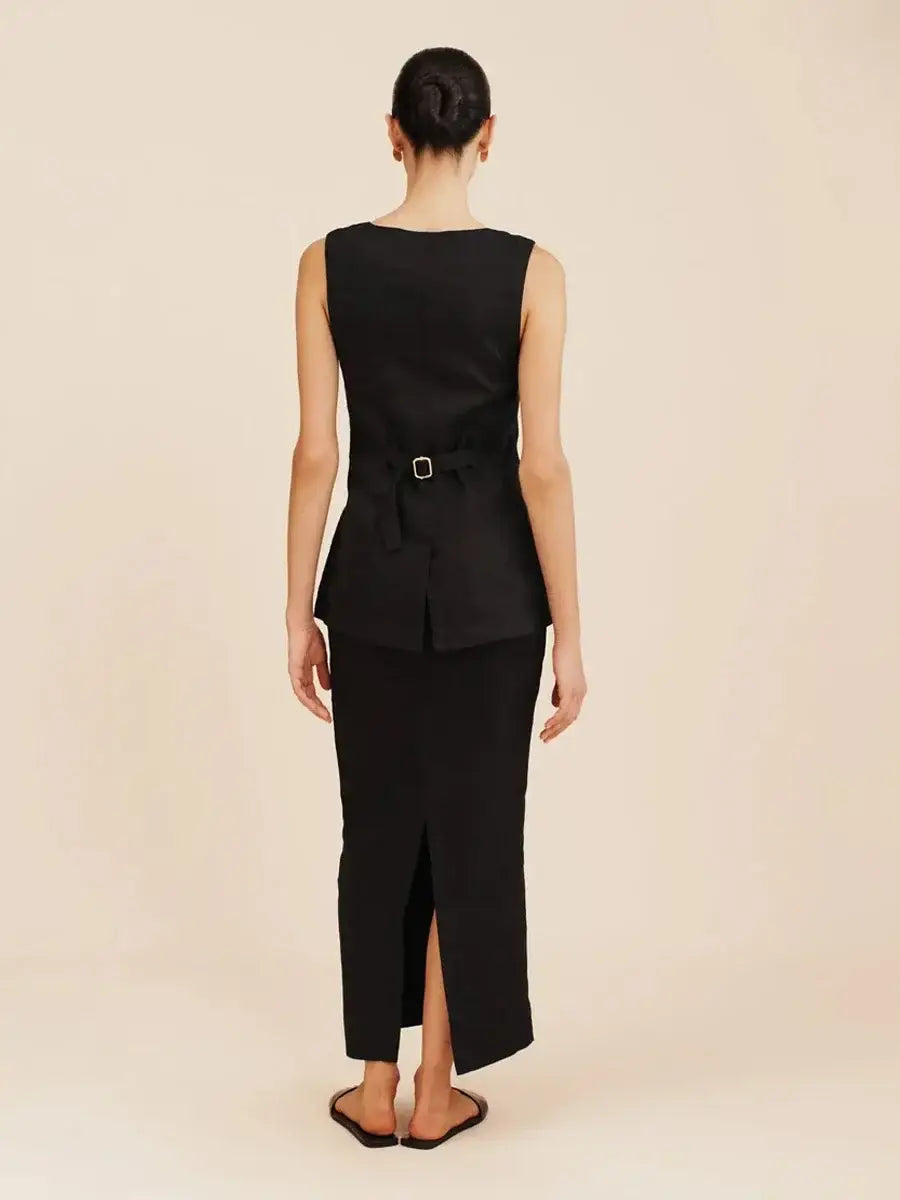 Women’s Sleeveless Vest High Waisted Skirt 2-Piece Set