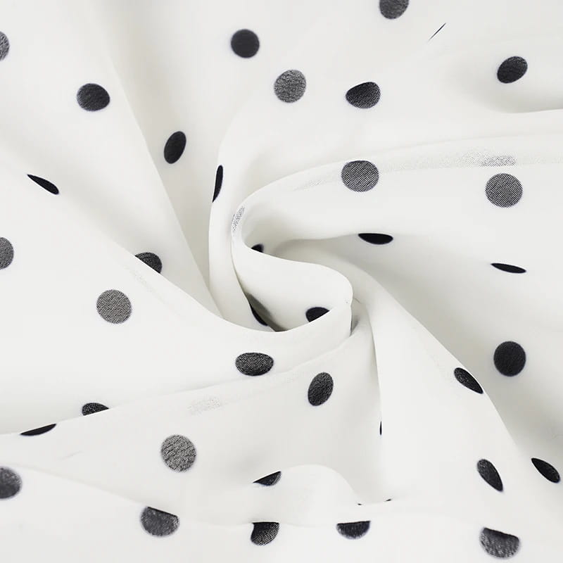 Polka Dot Floor-length Chiffon Skirt