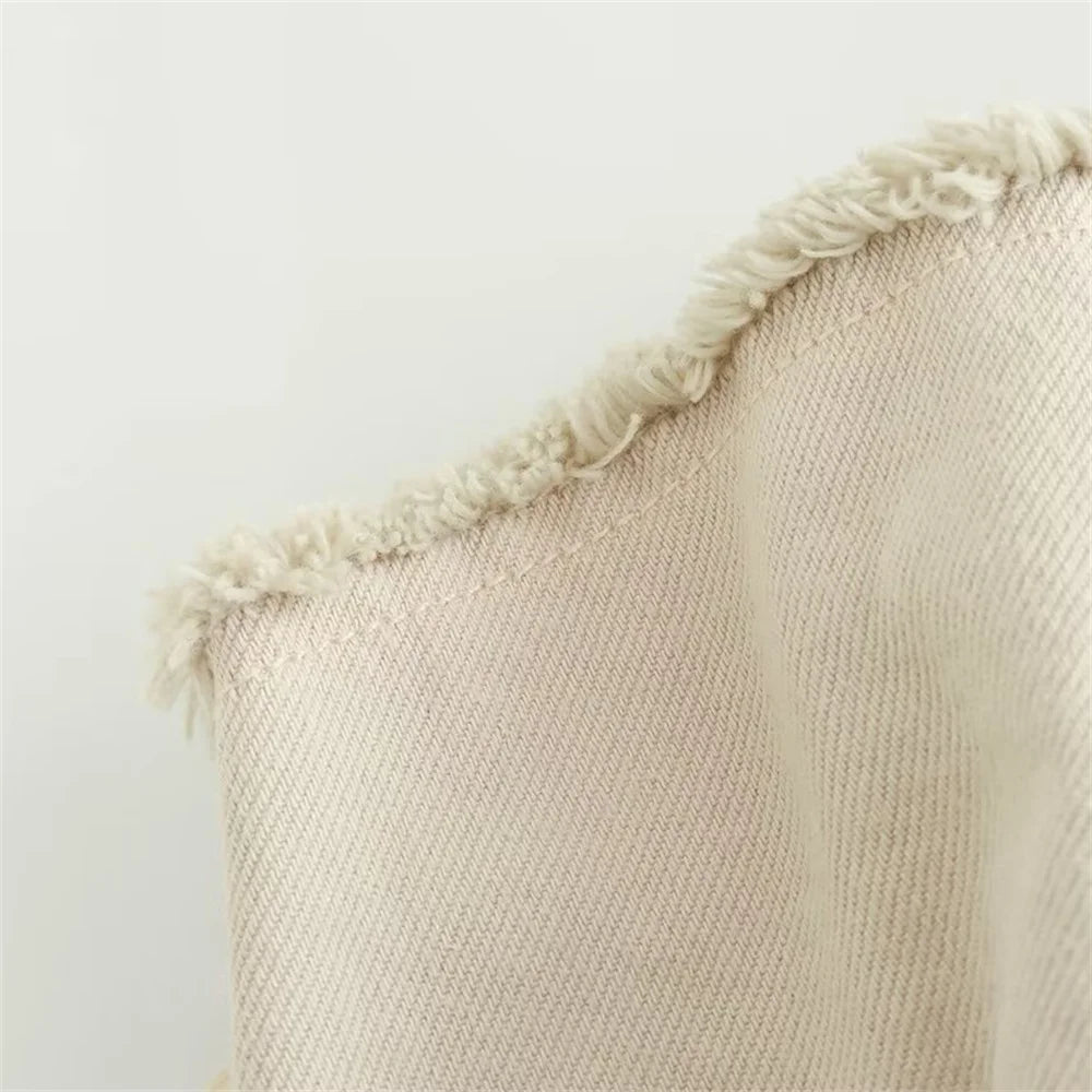 Women’s Temperament Asymmetric Ragged Edge Tight Top High Waist Solid Color Skirt Set