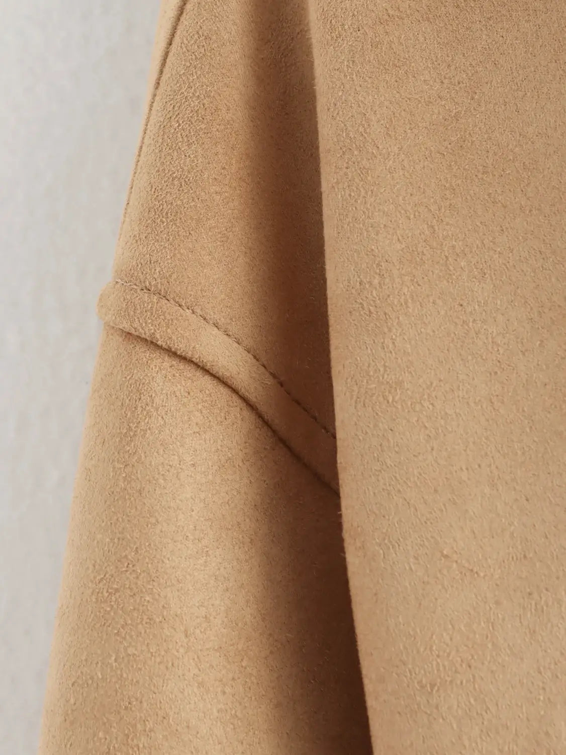 Lapel Contrast Color Large Pocket Mid-length Jacket