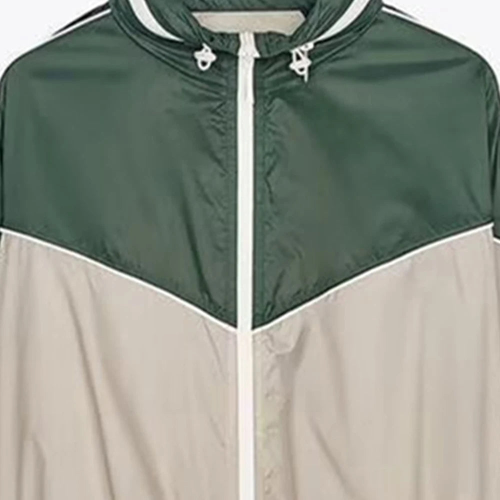 Women’s Color Blocked Short Style Stand up Collar Long Sleeve Pants Set