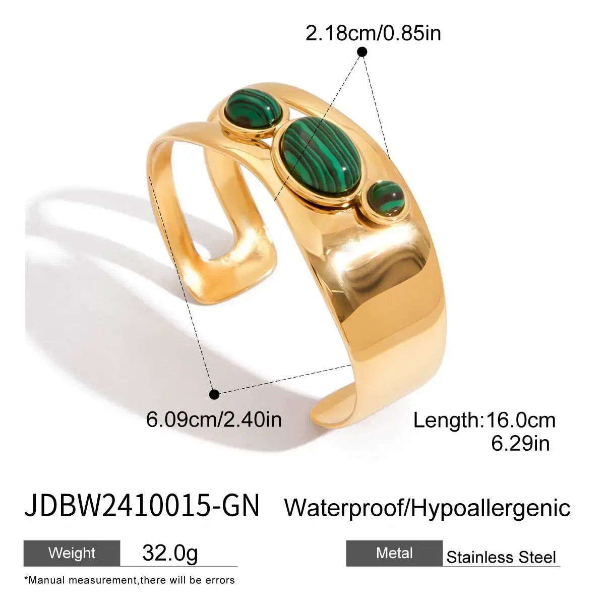 Stainless Steel Natural Stone Tiger Eye Smooth Hollow Bracelet