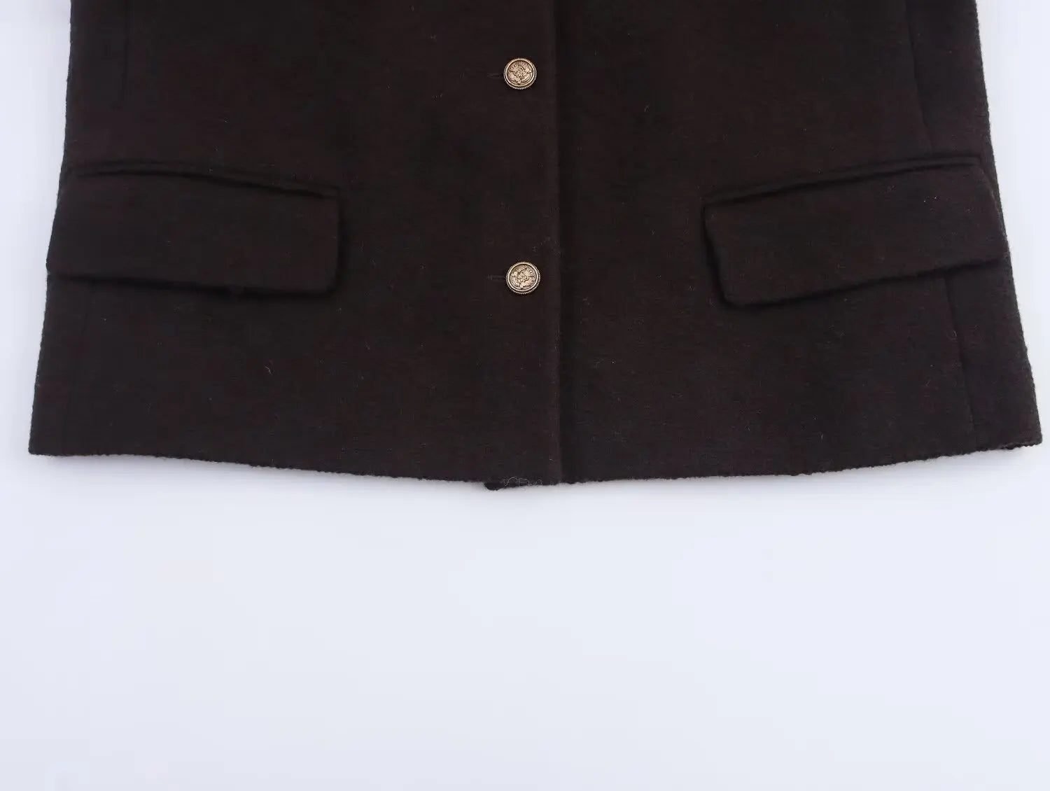 Women O-Neck Pilots Jacket with Metal Buttons
