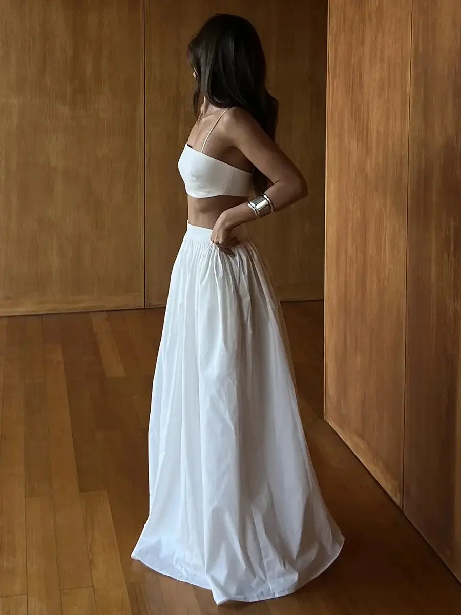 100% Cotton Suspender Underwear Half Long Skirt Set