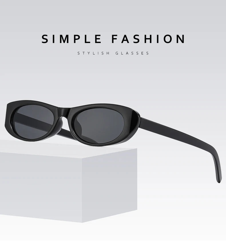 2pcs Cat Eye Narrow Frame Sunglasses Women