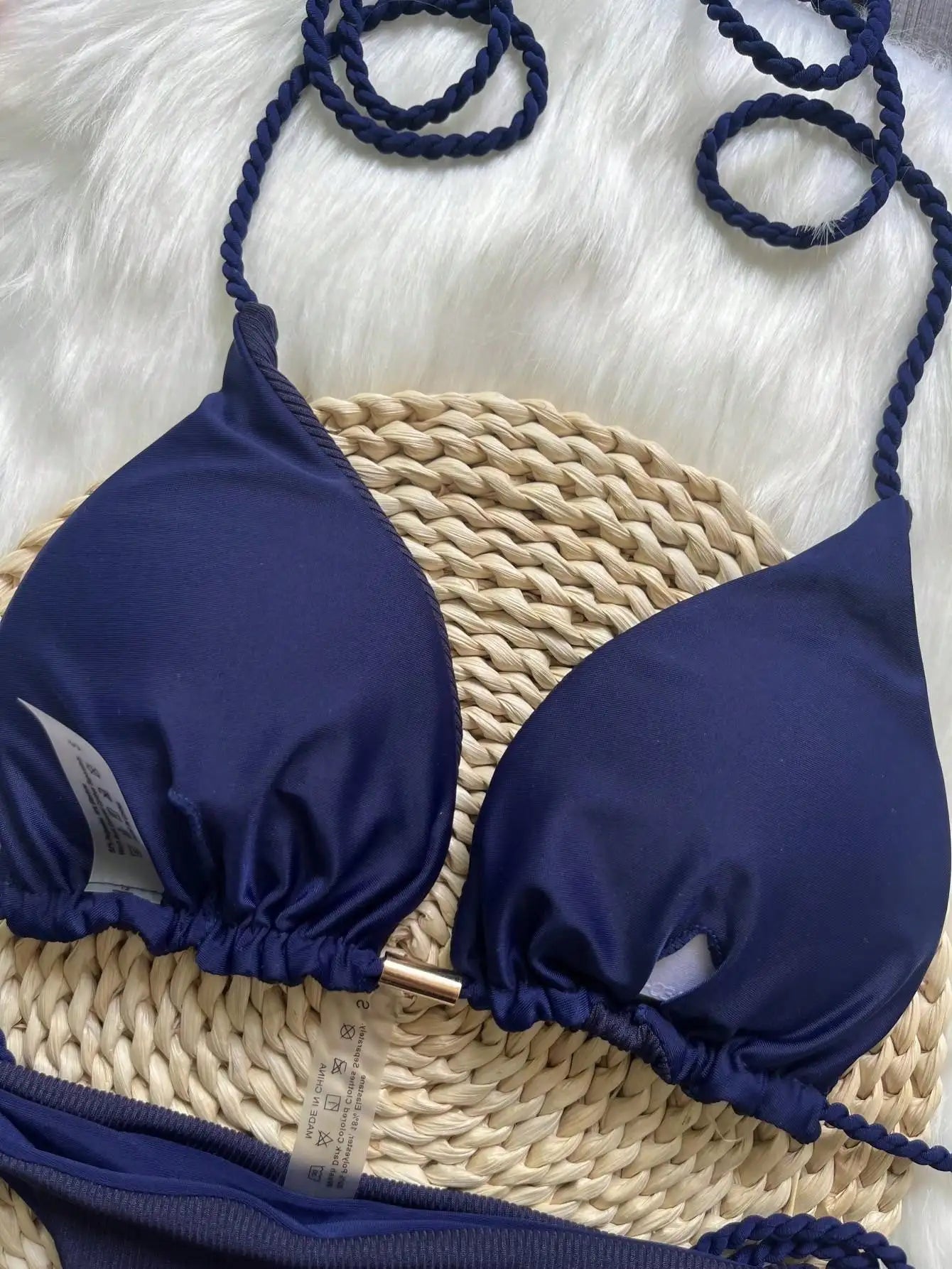Swimwear Women Brazilian Bikini Set Solid Triangle - Norellé