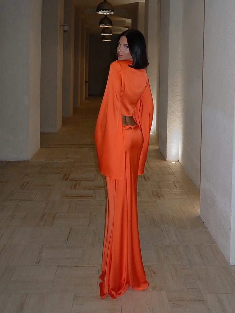 Women Sets V Neck Long Sleeve Fashion Elegant Solid Suits