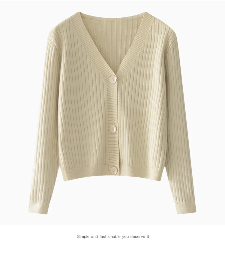 Women Cardigans Sweater V-neck