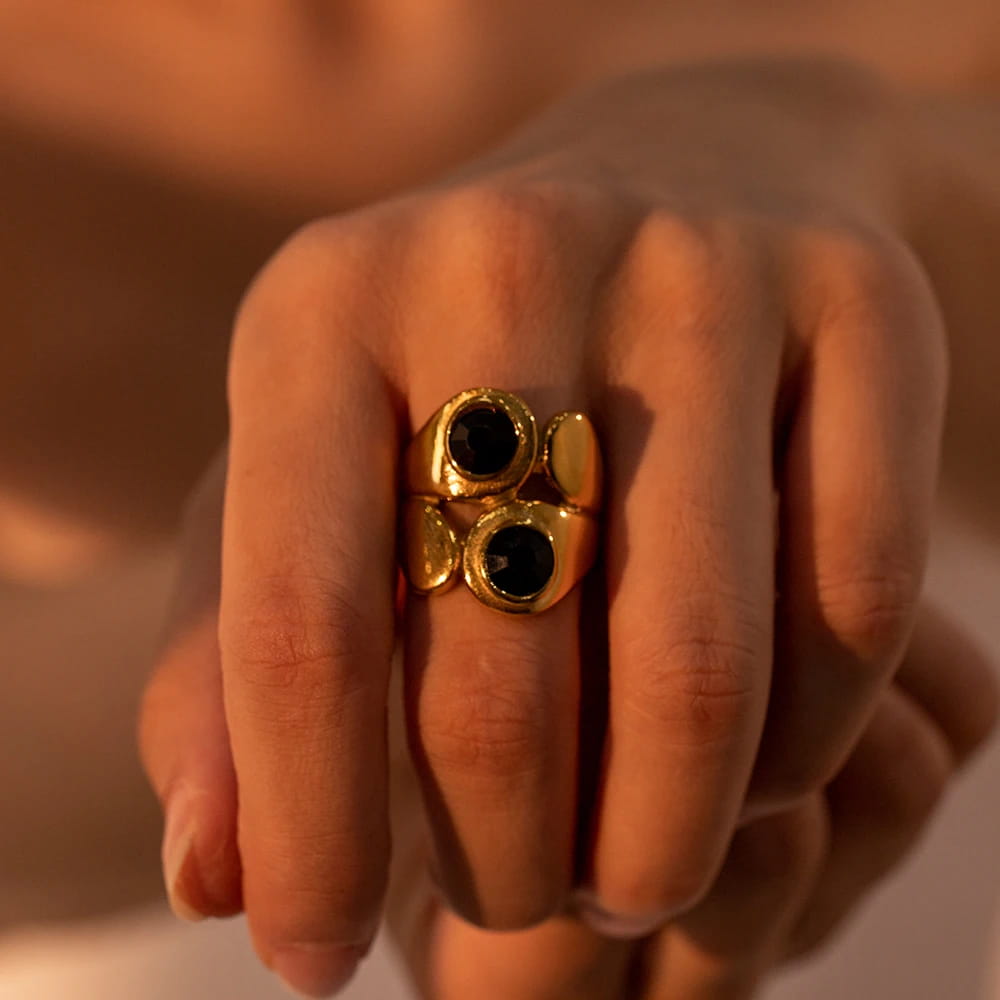 Vintage Stainless Steel Unique Heart Shaped Ring