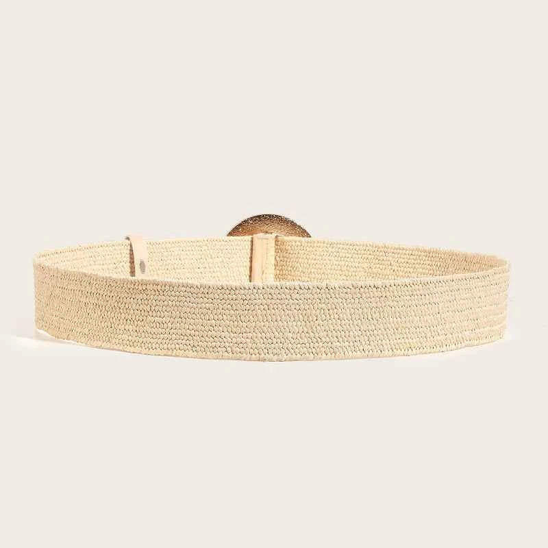 Vintage PP Grass Woven Belt for Women