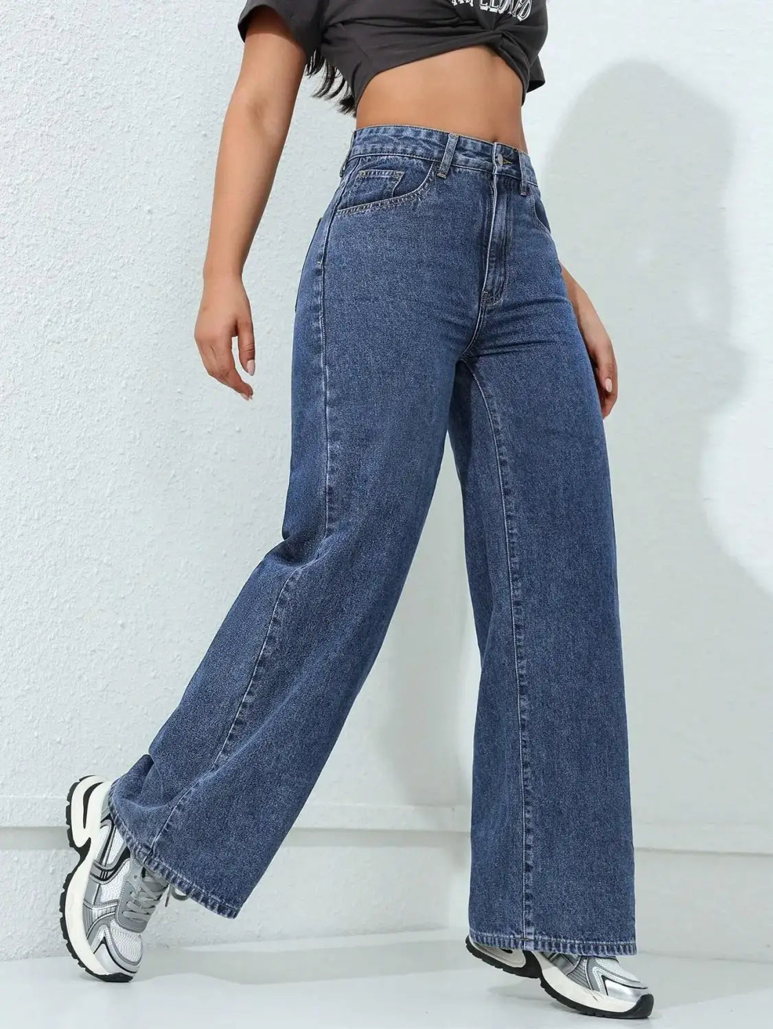 Wide Leg Pants Jeans Women Vintage Denims High Waist