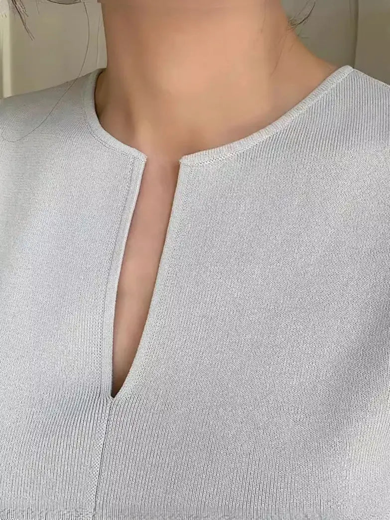 Women V-neck Breathable Sleeveless Knit Tank Top