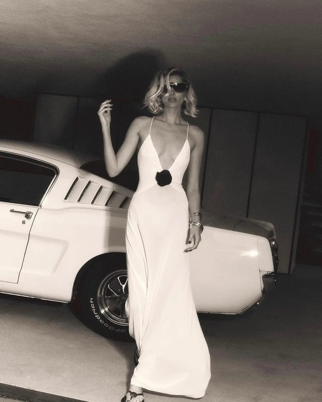 Flower Deep V-Neck Maxi Dress For Women