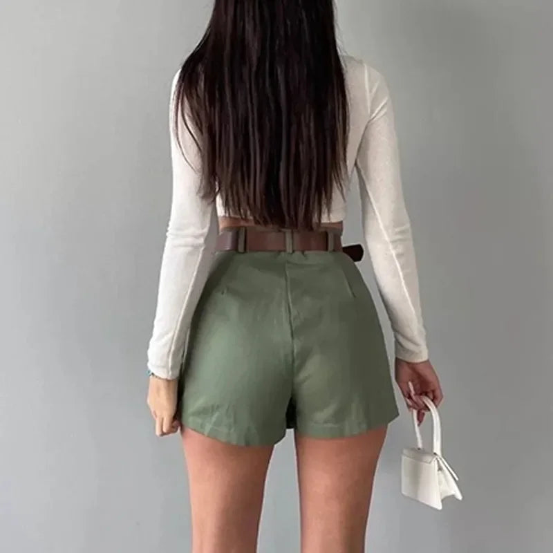 Vintage Solid Shorts Skirts For Women