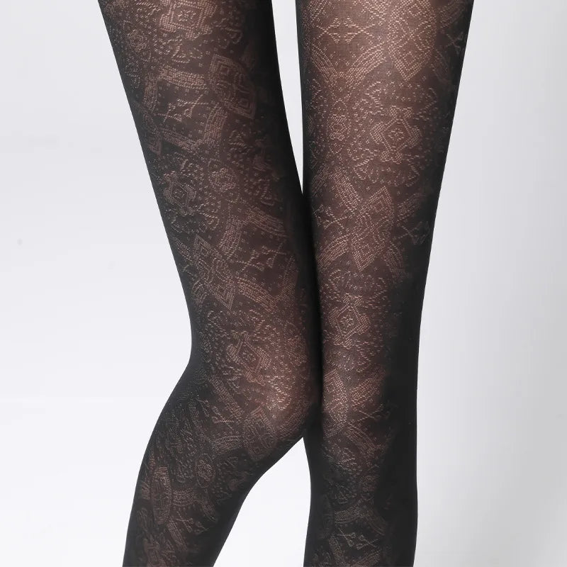 Vintage Lace Pattern Women's Pantyhose