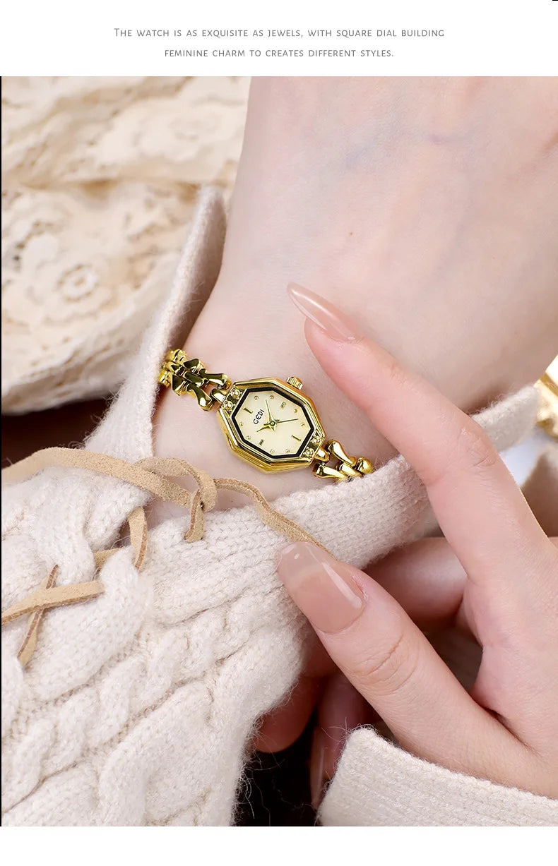 Retro Metal Bracelets high-end Waterproof Women Fashion Quartz Wristwatches