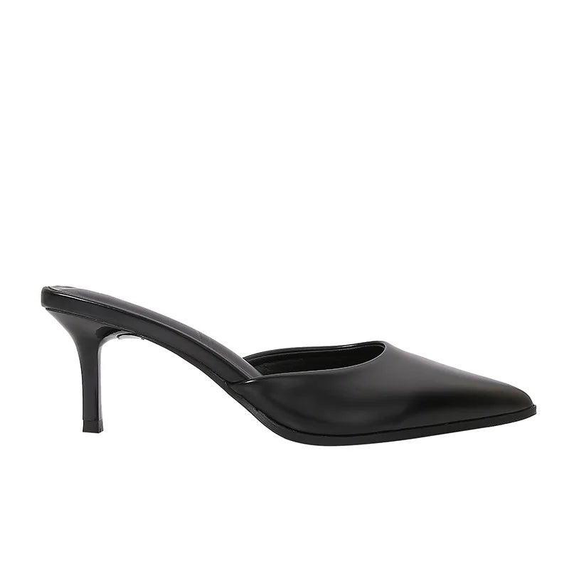 Silver Women’s Slippers Pointed Toe Slide Sandals