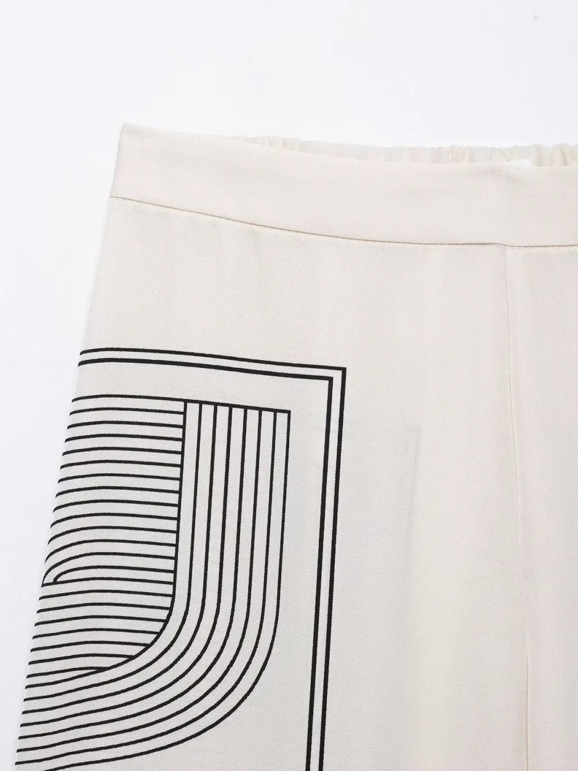 Women’s Loose And Versatile Printed Twill Fabric Shirt High Waisted Pants