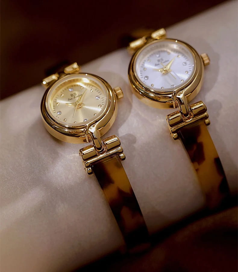 Women Watch Exquisite Amber Tortoiseshell Bracelet Quartz Wristwatch
