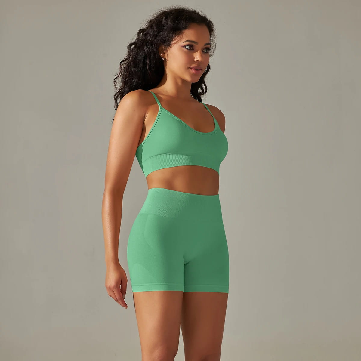 Seamless Yoga Set Camisole Bra Shorts