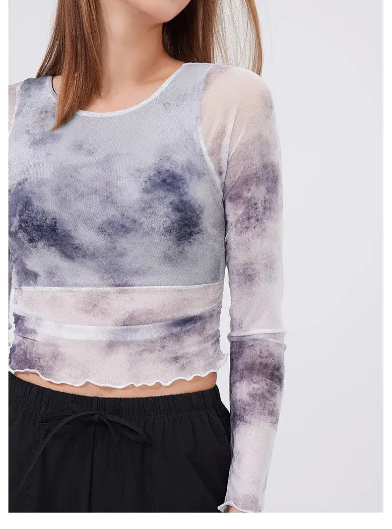 Women Long Sleeve With Chest Pad T-shirt Gym Workout Vest